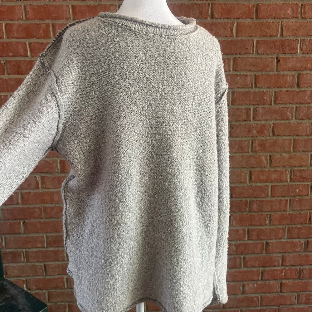 CPO Provisions Mens Medium Gray Textured Knit Sweater Exposed Reverse Seams